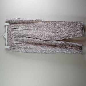 calme by Johnny Was  | Women's Gauze Leopard Relaxed Loungewear Pants Sz XXL